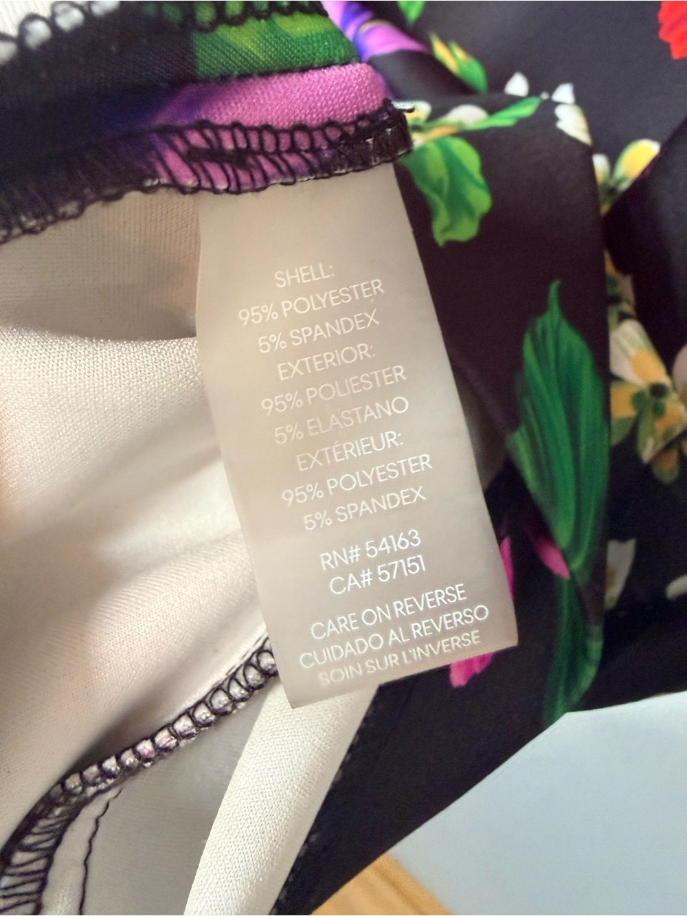 Calvin Klein Black Midi Dress with Red & Purple Floral Print sz12 - Picture 5 of 5